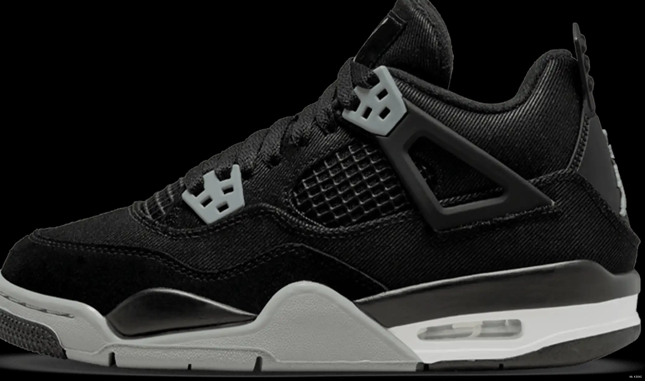GS Black 4 Canvas Retro Air Jordan 0523